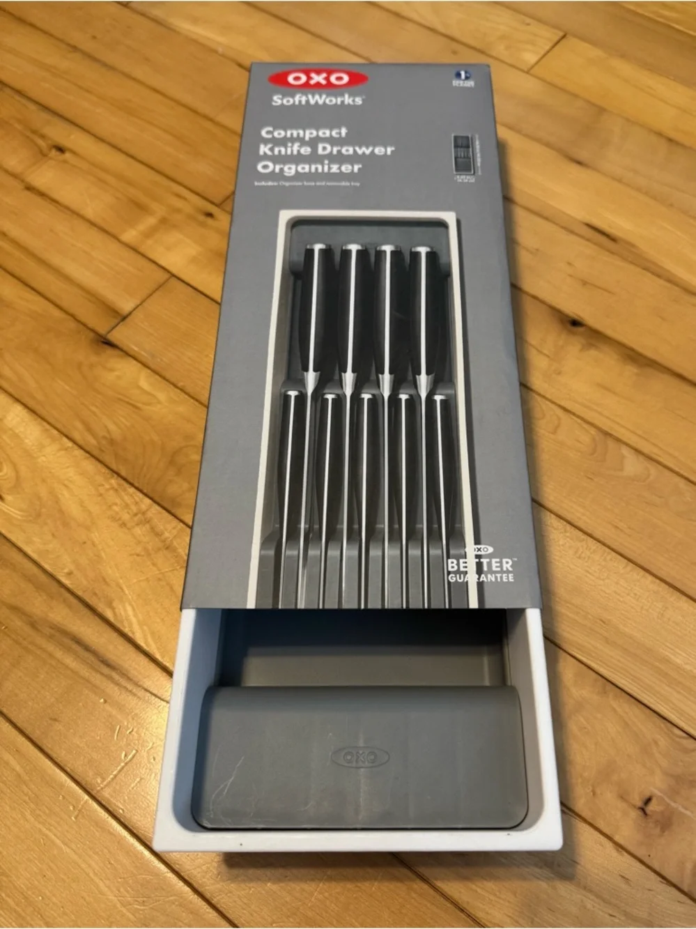 OXO SoftWorks Compact Knife Drawer Organizer - Gray and White